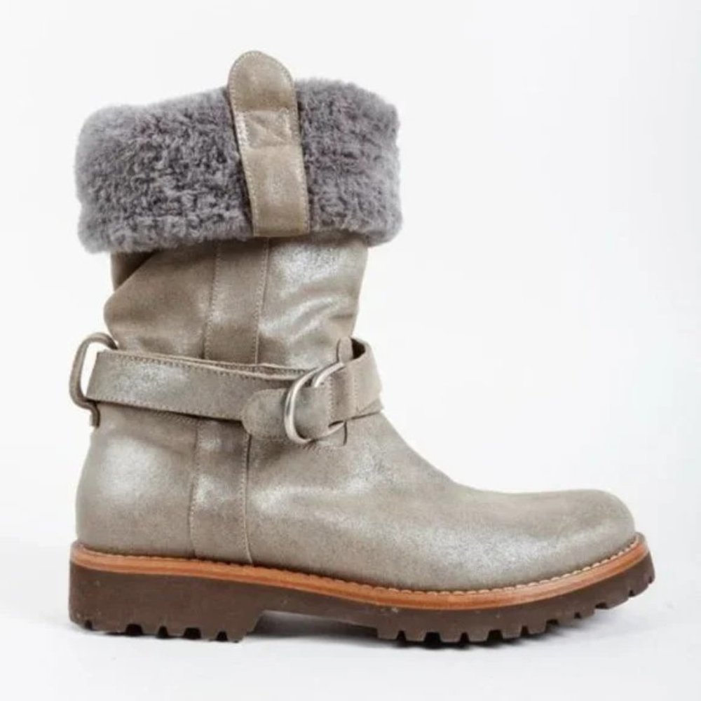 Brunello Cucinelli Shearling Ankle Boots